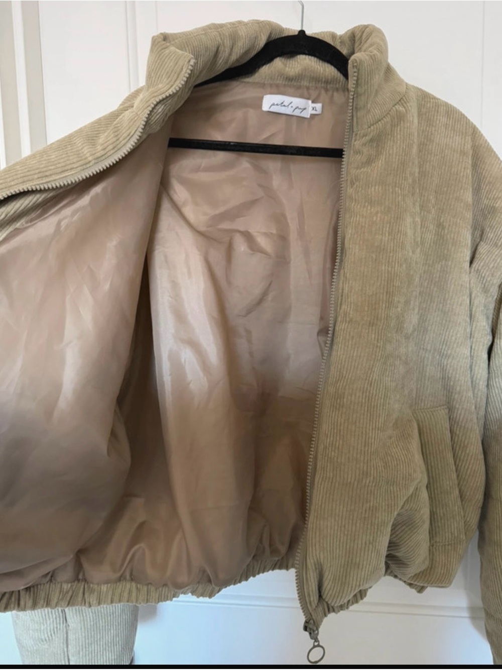 Petal & Pup Corduroy Puffer Jacket in Tan - Picture 3 of 4